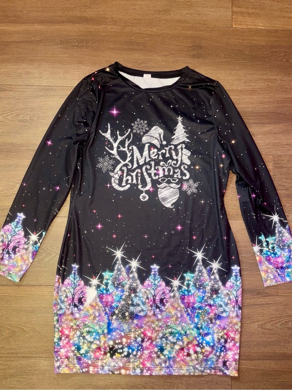🎄 Ladies long sleeve “Merry Christmas” Casual Holiday Mini Dress (Size XL) - Picture 3 of 8